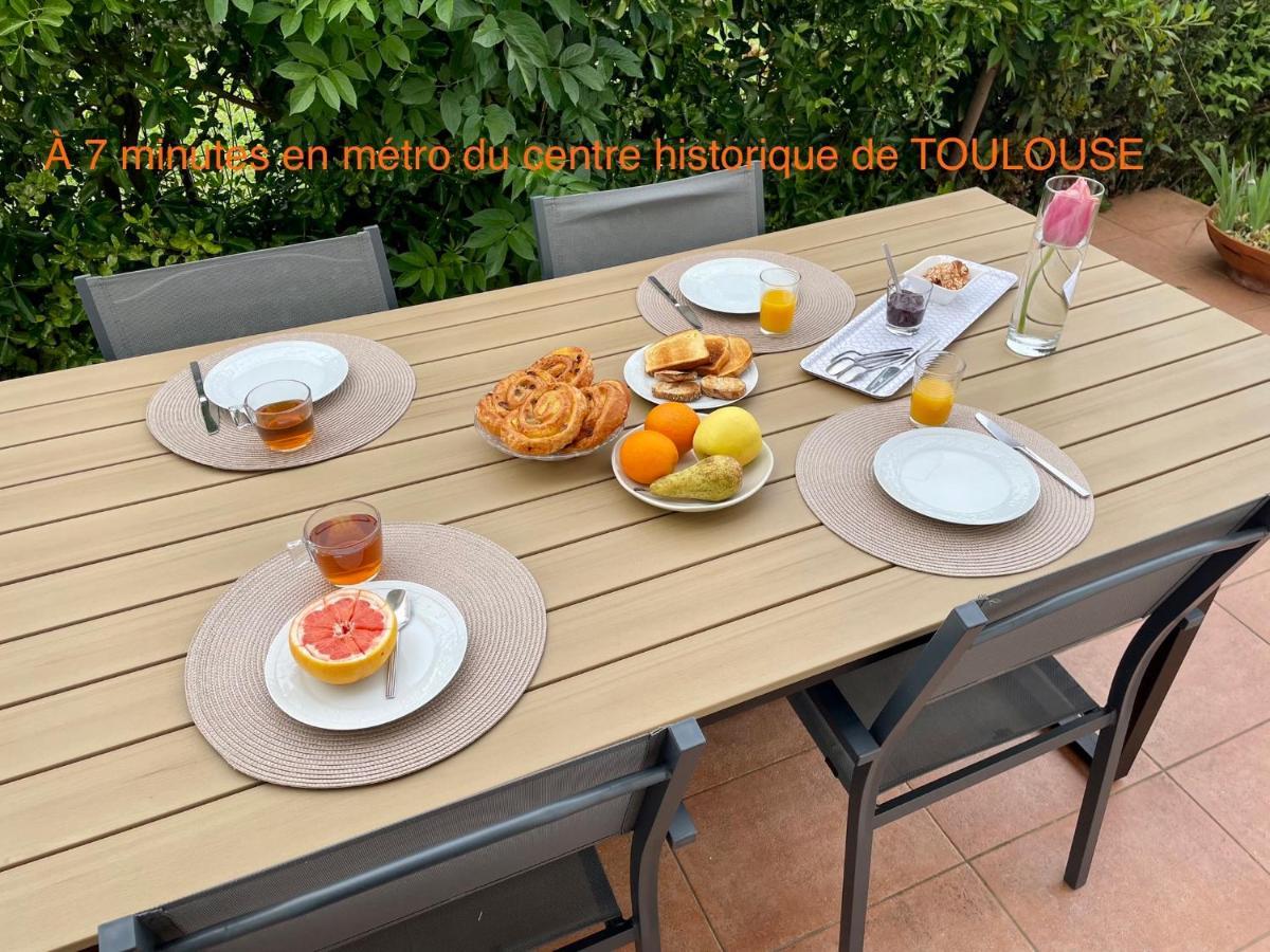 50 M2 T2 Au Calme, Lumineux, Confortable, Cosy, Climatise, Privatif Avec Parking Gratuit Et Terrasse Toulouse Exteriör bild